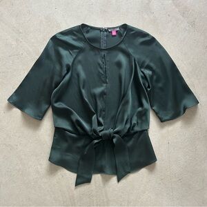 Forest Green Satin Top